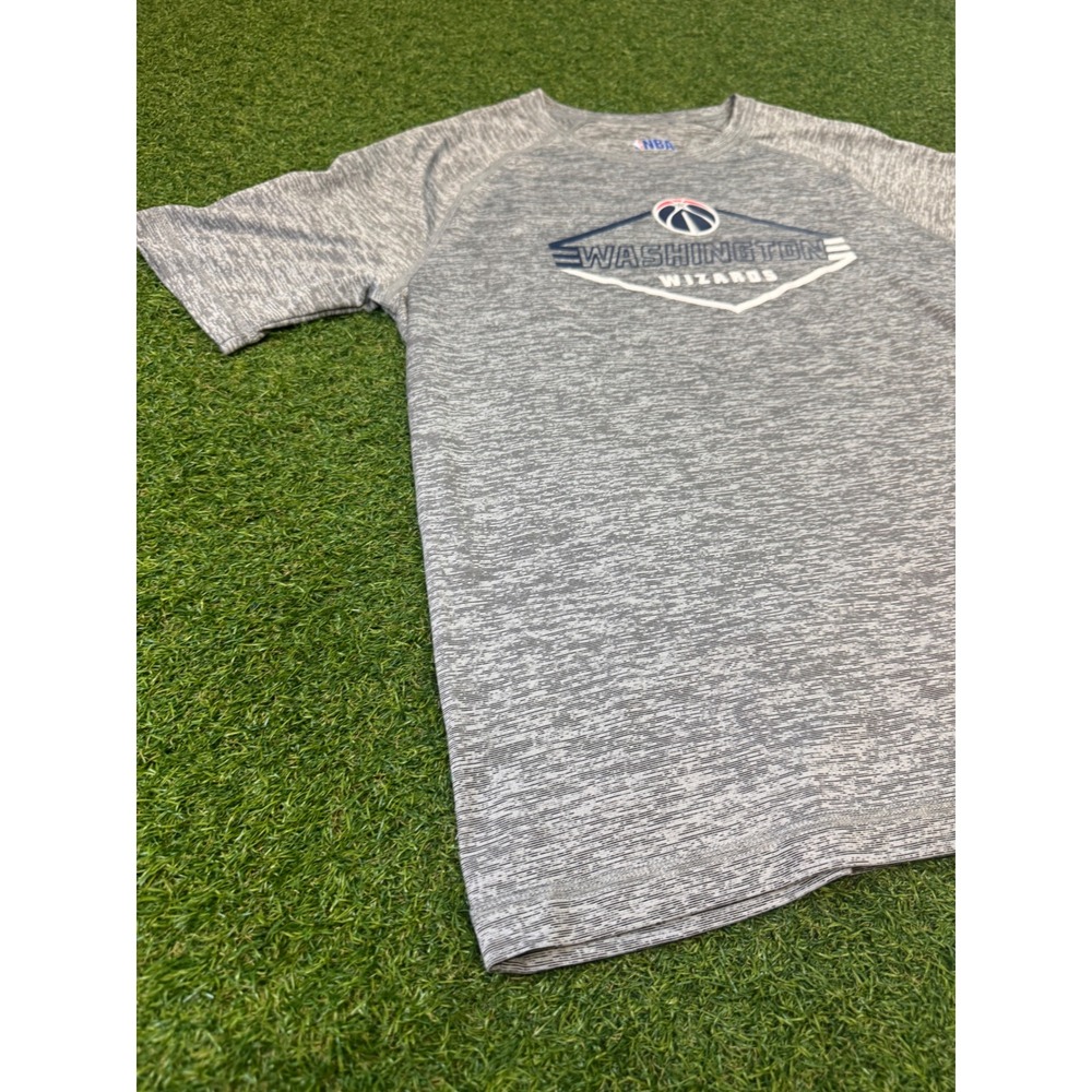 NBA Washington Wizards Mens Large Gray Space Dye Graphic T-Shirt Raglan Sleeve - Picture 3 of 7